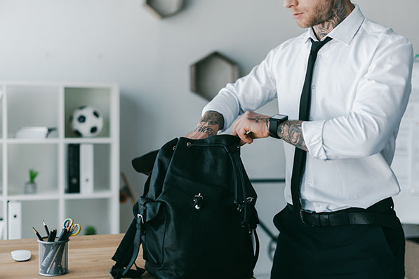 Apple shop employee backpack